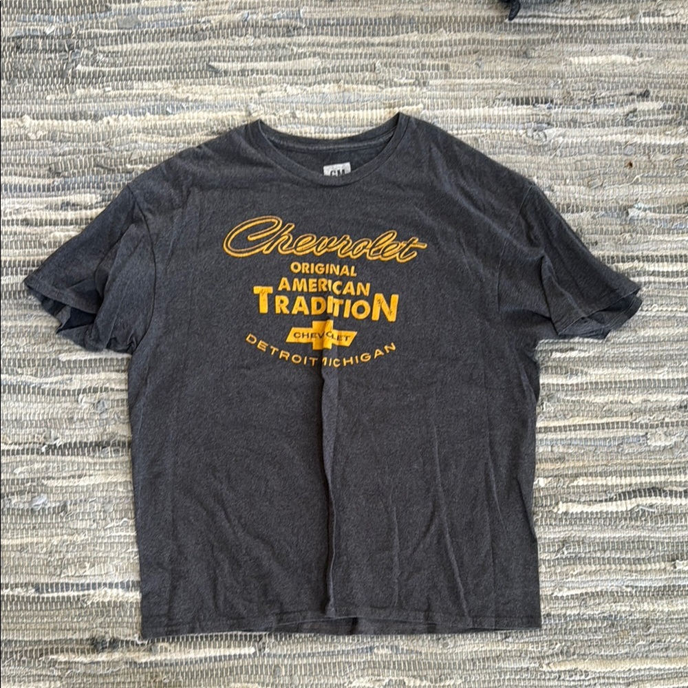 Chevrolet Gray T-Shirt with Yellow Print